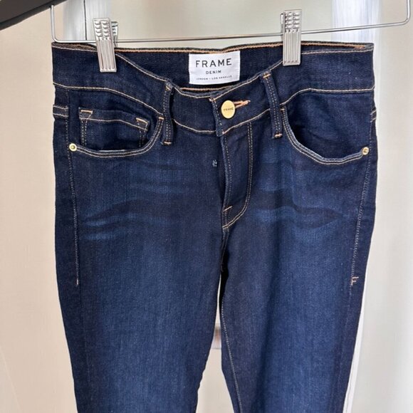 Frame Le Skinny de Jeanne Ankle Dark Skinny Jeans SZ 26 - Picture 2 of 12